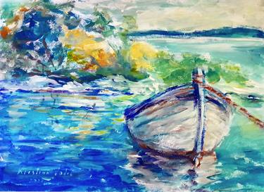 Original Expressionism Boat Paintings by Kristina Valic