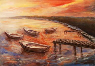 Original Expressionism Boat Paintings by Kristina Valic