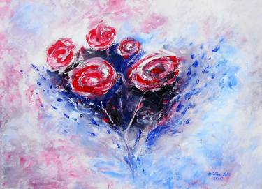 Original Abstract Floral Paintings by Kristina Valic