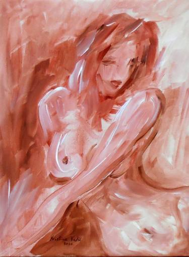 Original Abstract Expressionism Nude Paintings by Kristina Valic