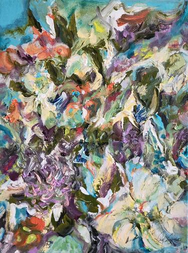 Original Abstract Floral Paintings by Twyla Gettert