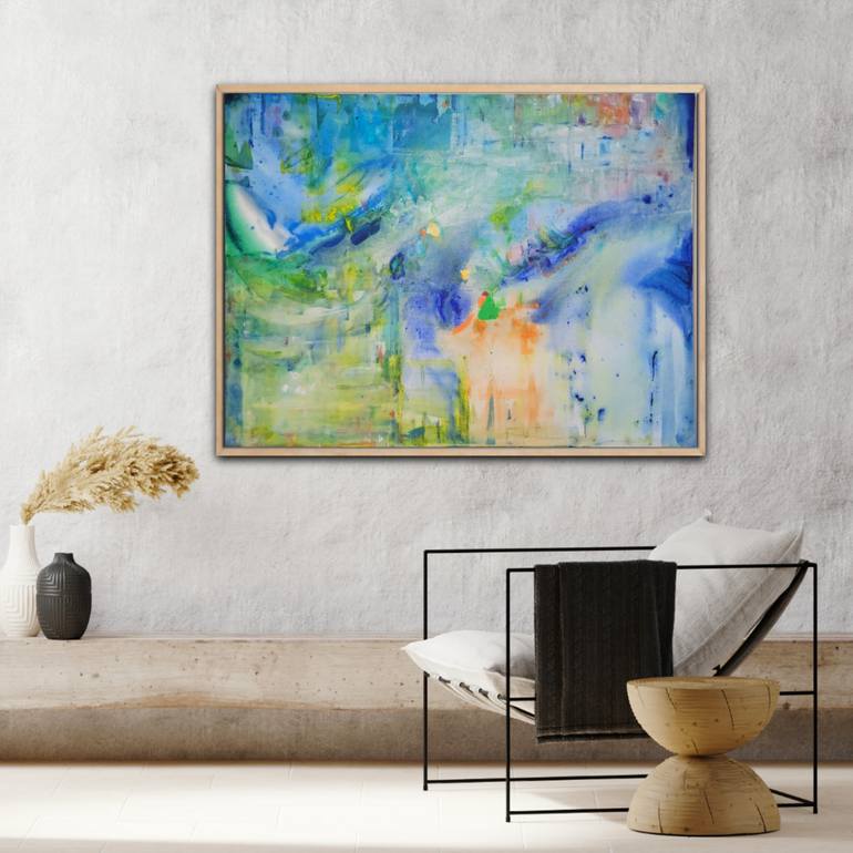 Blue Green Field Journey Painting by Twyla Gettert | Saatchi Art