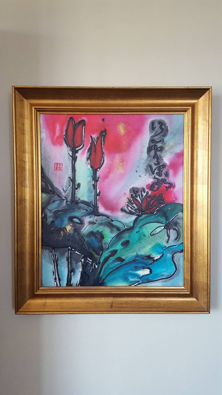 Original Abstract Botanic Painting by Twyla Gettert