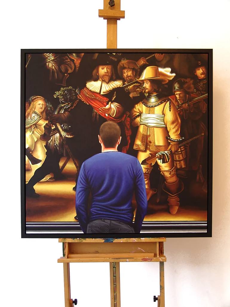 Original Photorealism People Painting by Gerard Boersma