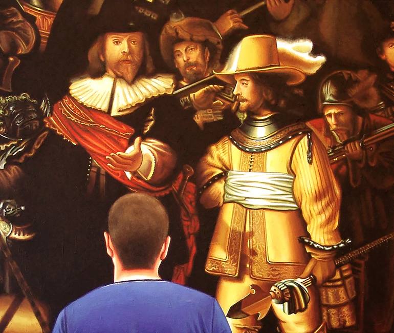 Original Photorealism People Painting by Gerard Boersma