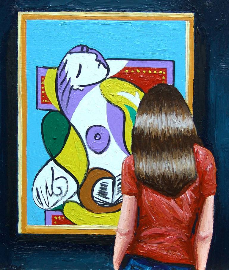 Original Cubism People Painting by Gerard Boersma