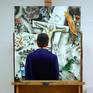 Artwork on easel in studio