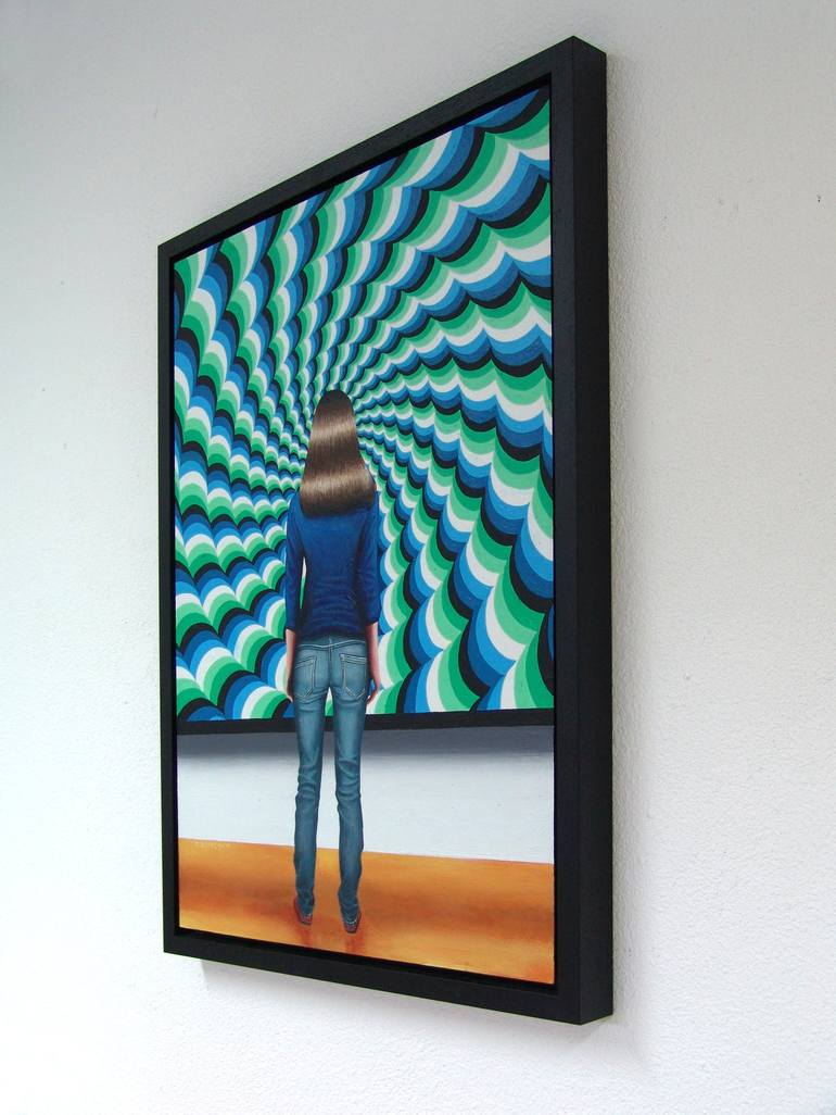 Original Op Art People Painting by Gerard Boersma