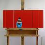 Artwork on easel in studio