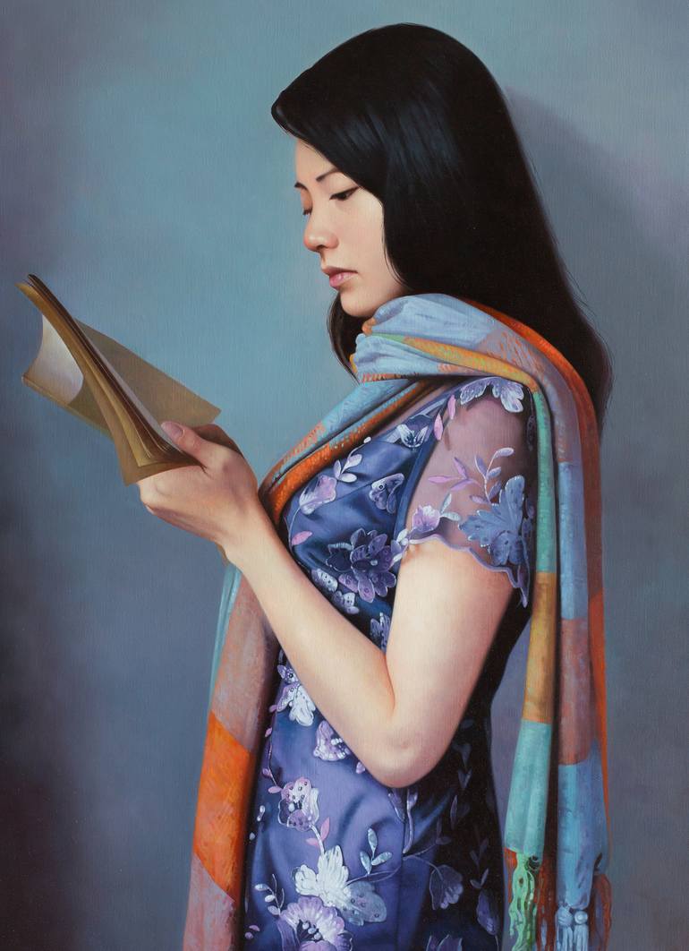 Original Realism Portrait Painting by DAKE Wong