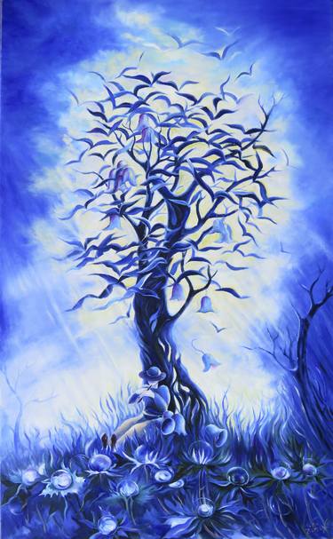 Original Surrealism Tree Paintings by Julia Zisman