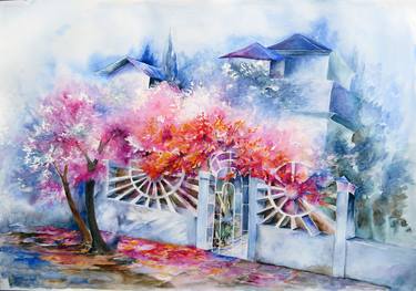 Original Realism Garden Paintings by Julia Zisman