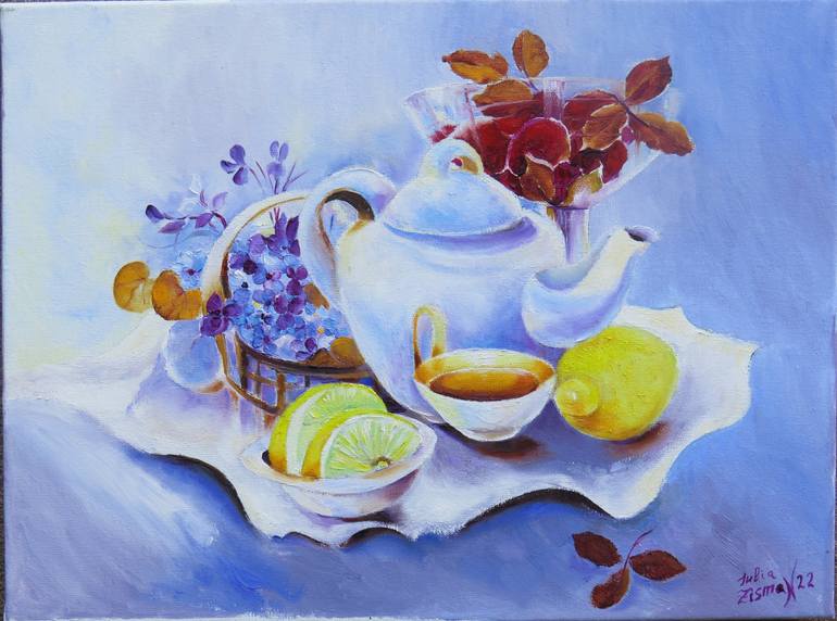 Cup of tea Painting by Julia Zisman | Saatchi Art India
