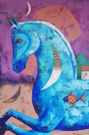 Original Abstract Horse Paintings by Osvaldo Herrera Graham