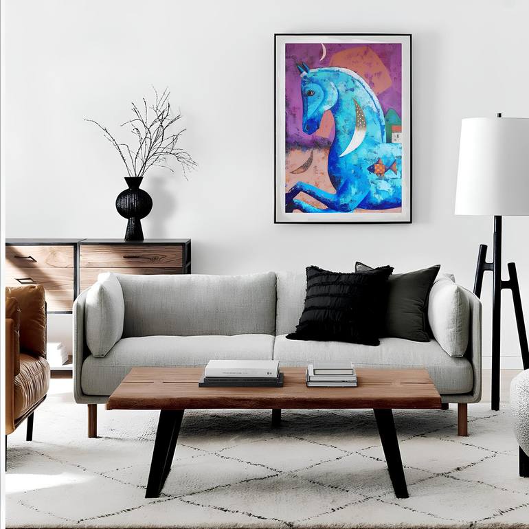 Original Abstract Horse Painting by Osvaldo Herrera Graham