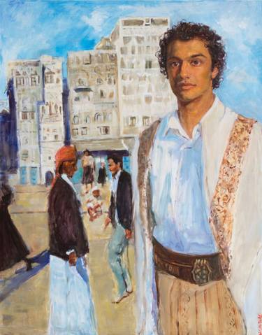 Original Impressionism Men Painting by Hilarie Couture