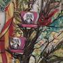 Detail: Teacups and cardinal in brahches of imaginary friend