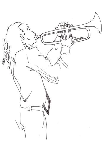 Original Performing Arts Drawing by Liz Morrison