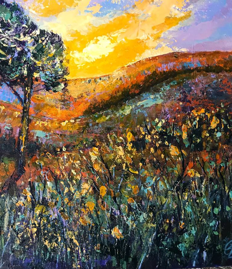 Original Impressionism Landscape Painting by Colette Baumback