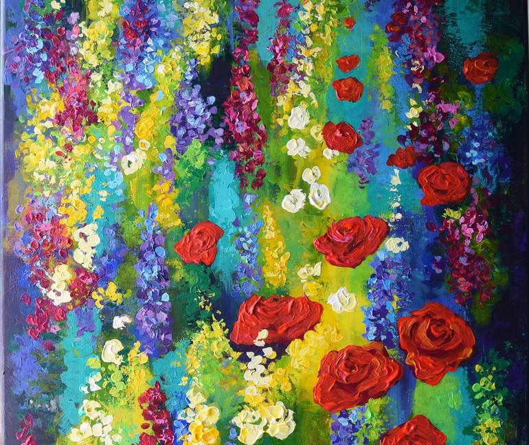 Original Impressionism Floral Painting by Colette Baumback