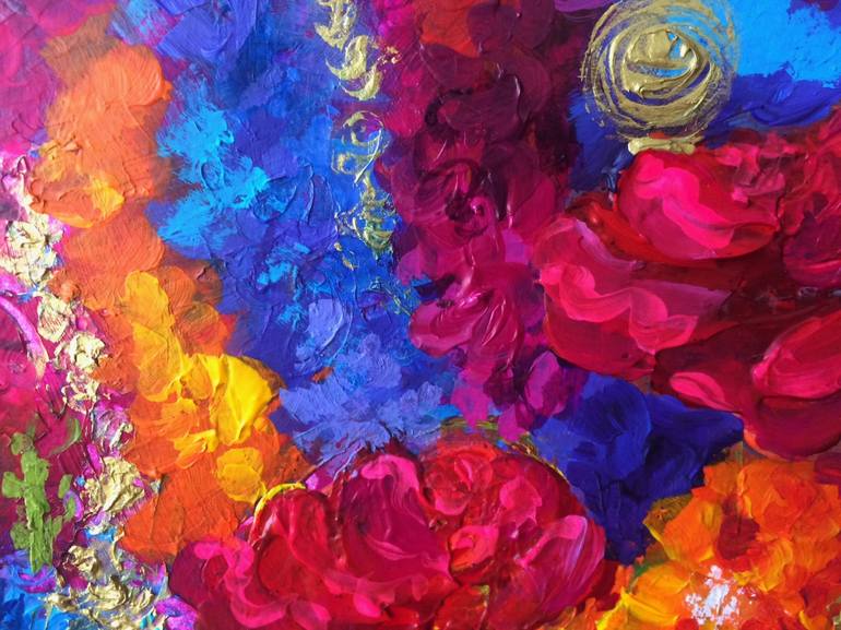 Original Abstract Garden Painting by Colette Baumback