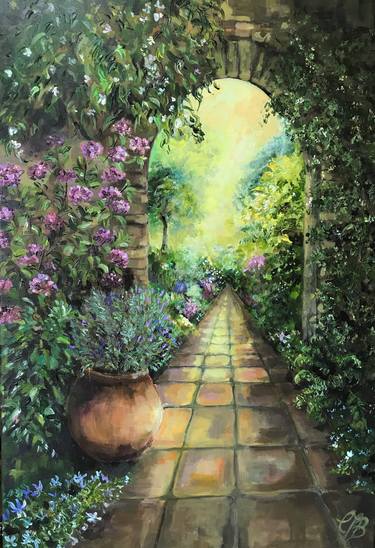 Original Impressionism Garden Paintings by Colette Baumback