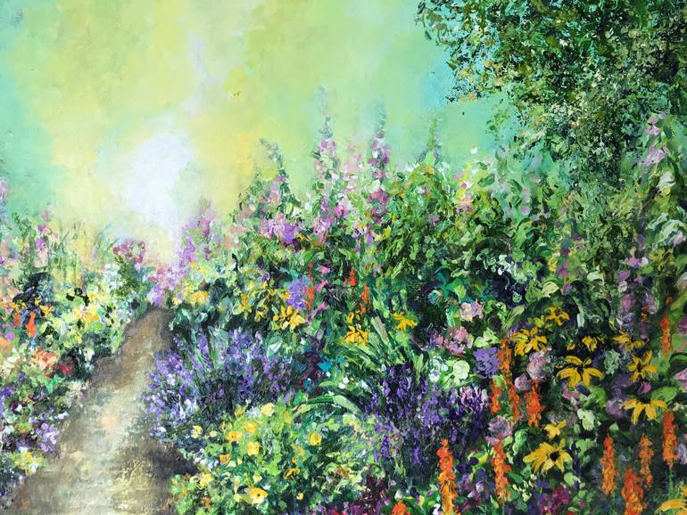 Original Impressionism Garden Painting by Colette Baumback