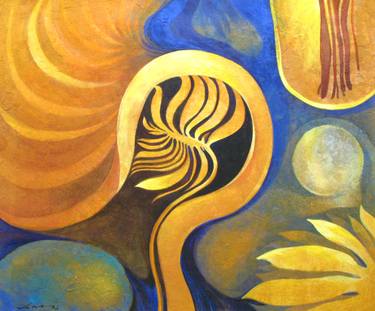 Print of Abstract Nature Paintings by Biswajit Das
