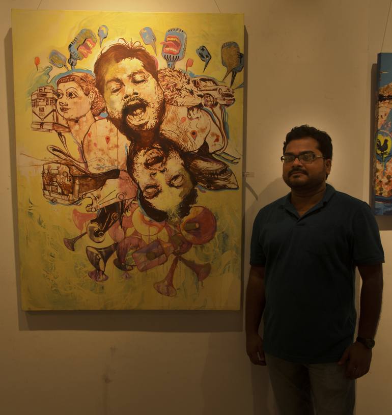 Original Portraiture Pop Culture/Celebrity Painting by Biswajit Das