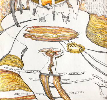 Print of Expressionism Landscape Drawings by Biswajit Das