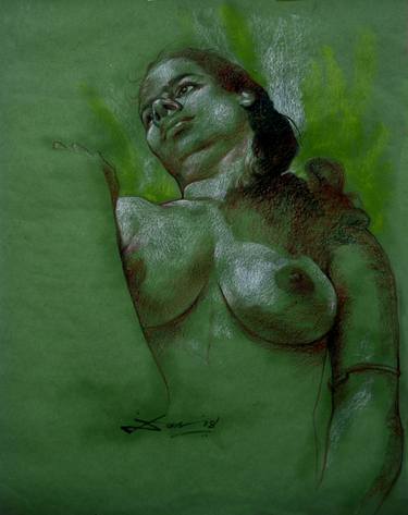 Original Figurative Nude Drawings by Biswajit Das