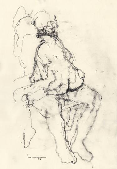 Print of Expressionism Nude Drawings by Larroque Guillaume