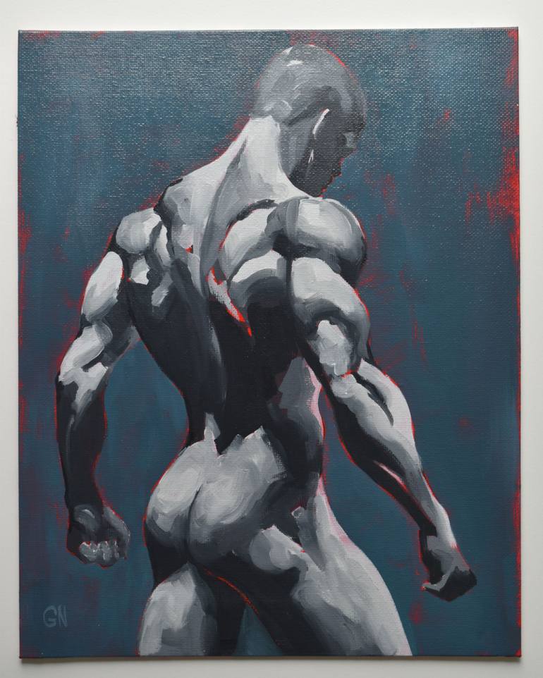 Original Impressionism Men Painting by Goodvin Nerko