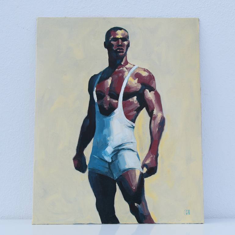 Original Impressionism Men Painting by Goodvin Nerko