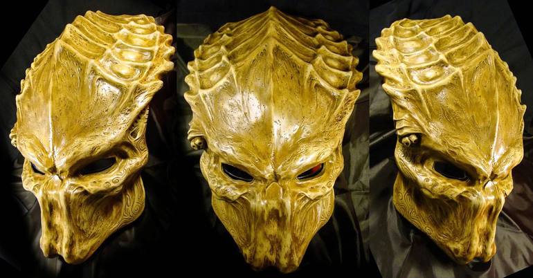 Bone Hunter Mask Sculpture by Mike Loh | Saatchi Art