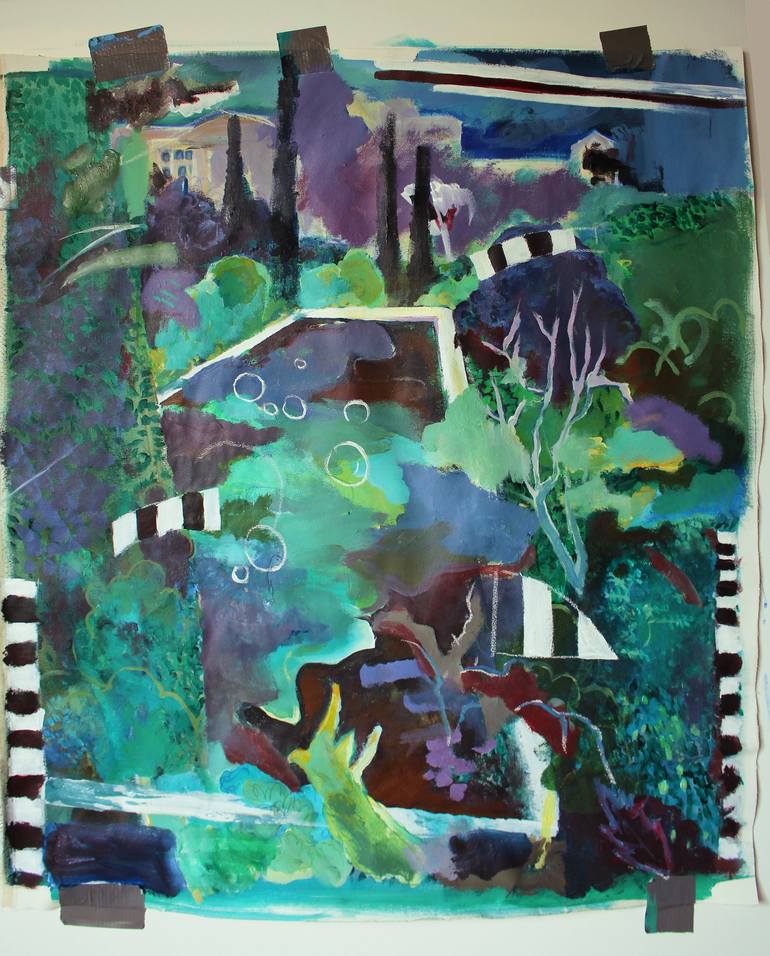 Original Abstract Garden Painting by Gulyás Edina