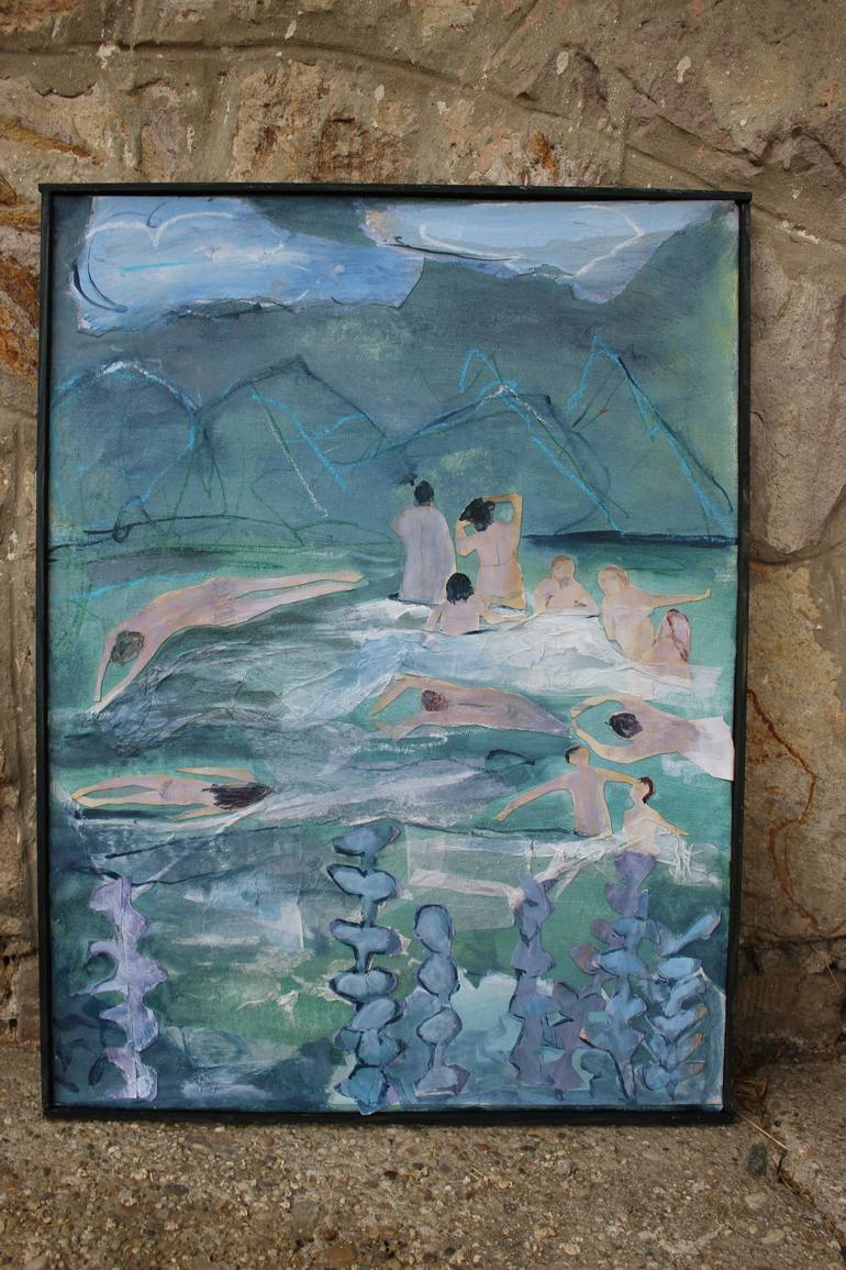 Original Beach Painting by Gulyás Edina