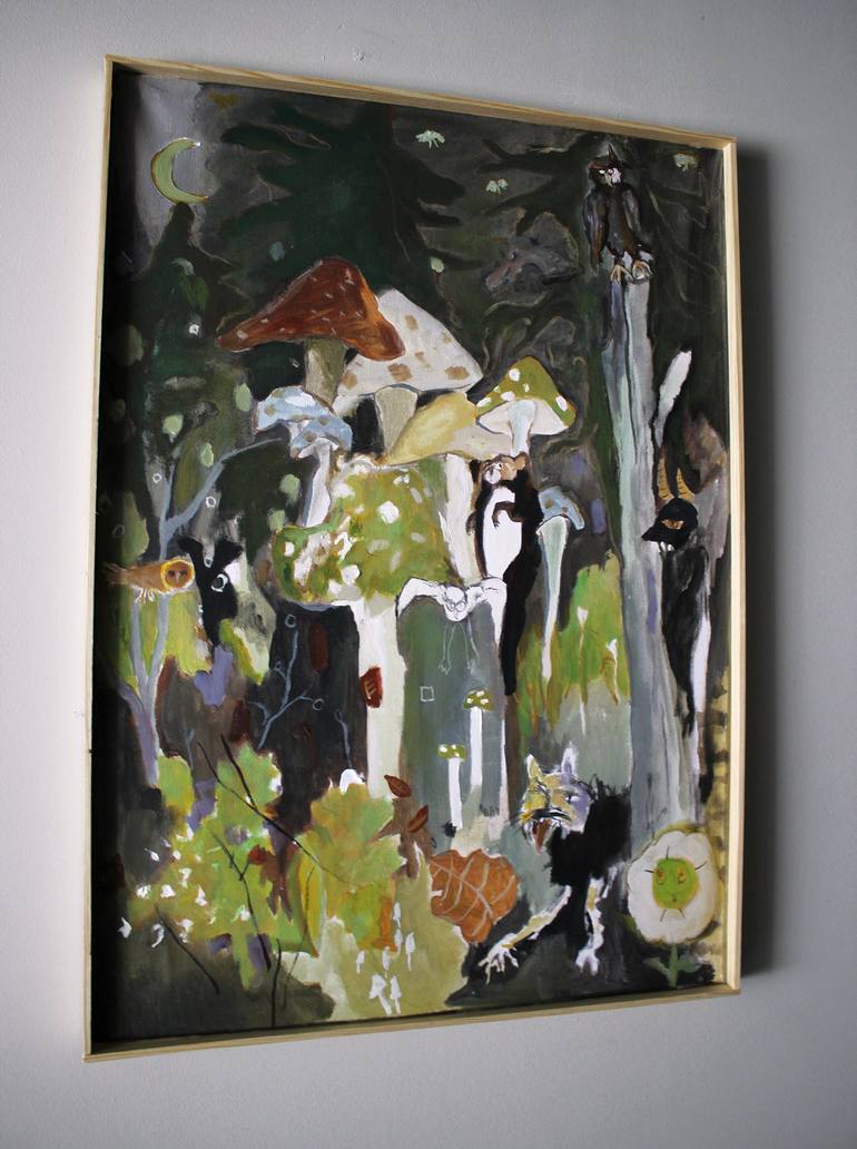 Original Contemporary Cartoon Painting by Gulyás Edina