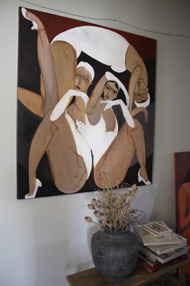 Original Art Deco Women Painting by Gulyás Edina