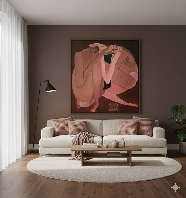 Original Art Deco People Painting by Gulyás Edina