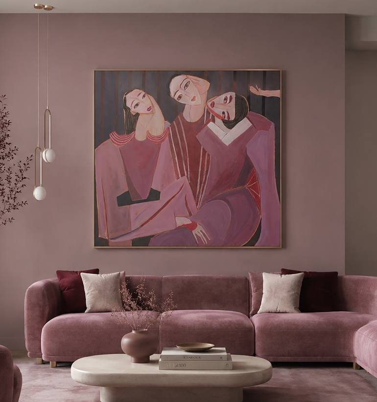 Original Abstract People Painting by Gulyás Edina