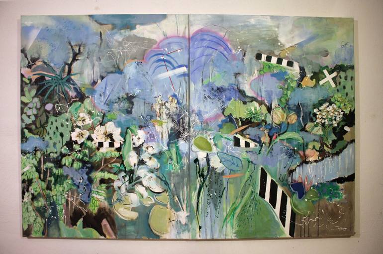 Original Abstract Garden Painting by Gulyás Edina