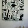original painting on canvas. I used plaster to have an 3D effect on canvas. It is very rustic work.
Border are painted to black, is ready to hang on the wall.I will send it without frame.
I suggest to buy an aluminium frame, you can see the sample from my studio, with a metal frame looks very elegant.
If you would like to have a frame like on photo, dont hasitate to contact me in privat way.