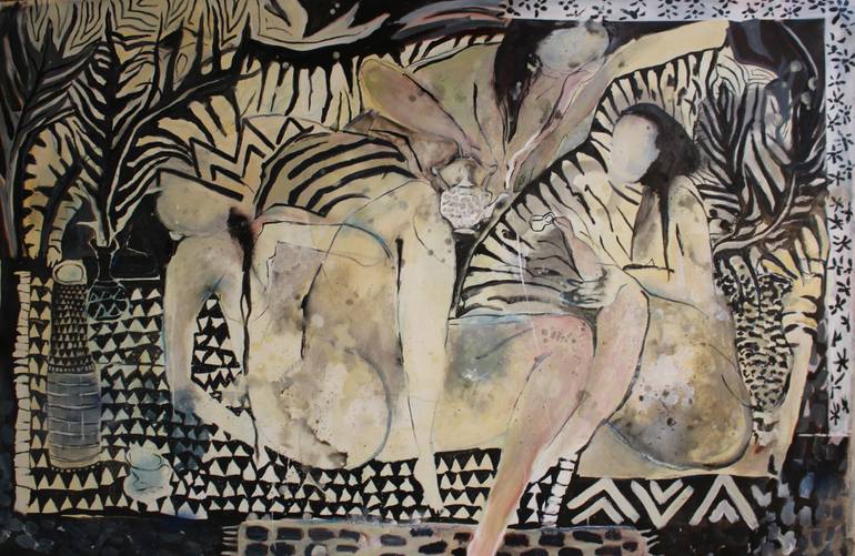 Original Figurative People Painting by Gulyás Edina