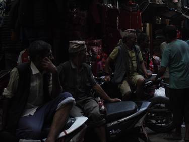 Nepali Merchants on Bike in Kathmandu city thumb