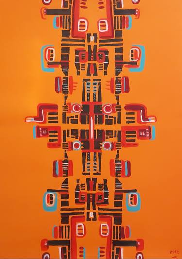 Original Cubism Abstract Painting by Timea Tóthová