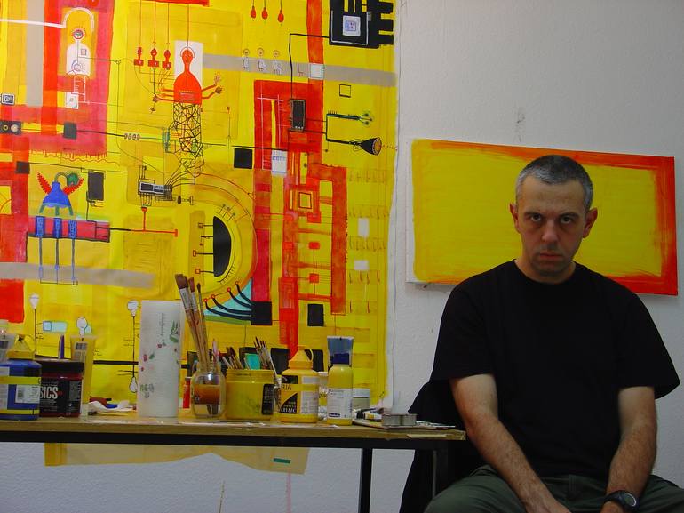 Original Street Art Science/Technology Painting by Leo Katunaric Kadele