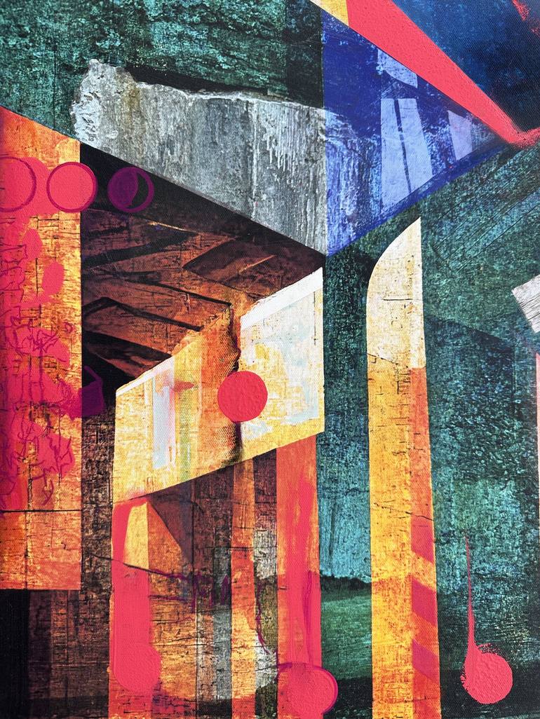 Original Abstract Architecture Mixed Media by Abol Bahadori