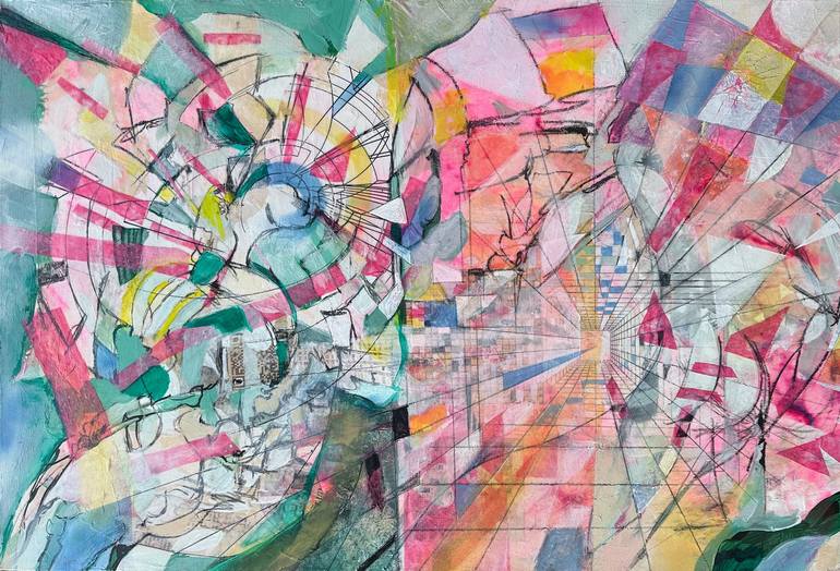 Original Abstract Expressionism Abstract Mixed Media by Abol Bahadori