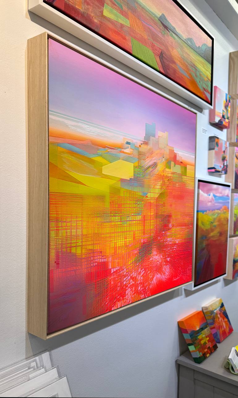 Original Abstract Landscape Mixed Media by Abol Bahadori